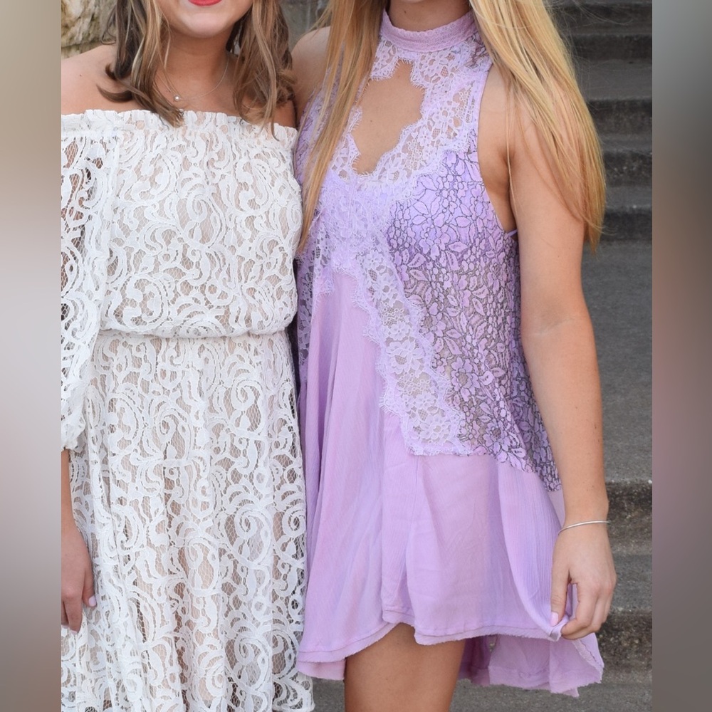 Free People Purple Asymmetrical Halter Sundress